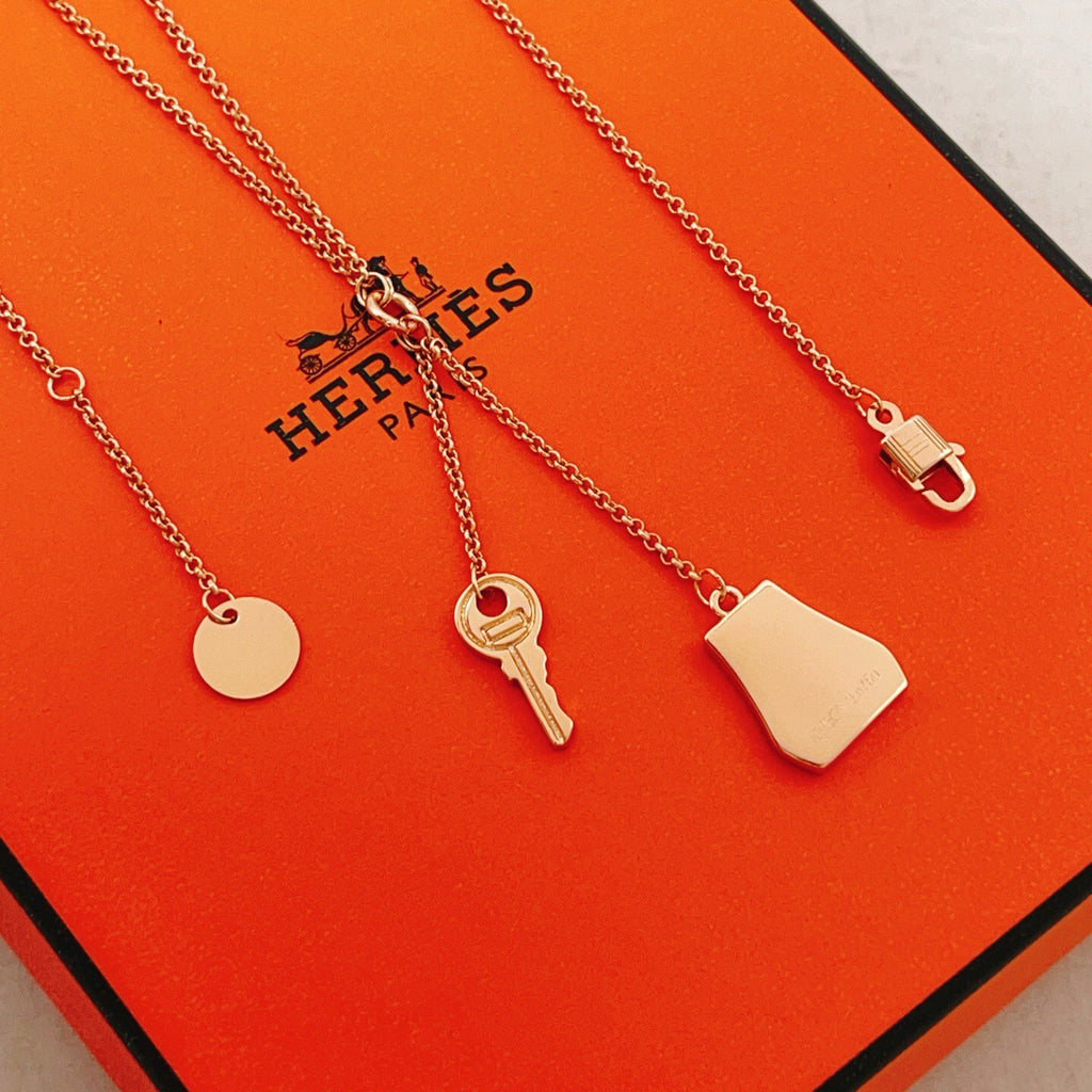 HERMÈS P80HX147 Crystal Tassel Necklace