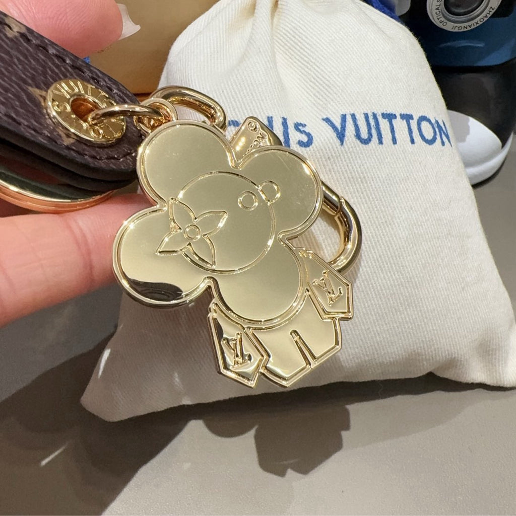 LOUIS VUITTON Canvas Metal Bag Charm Keychain