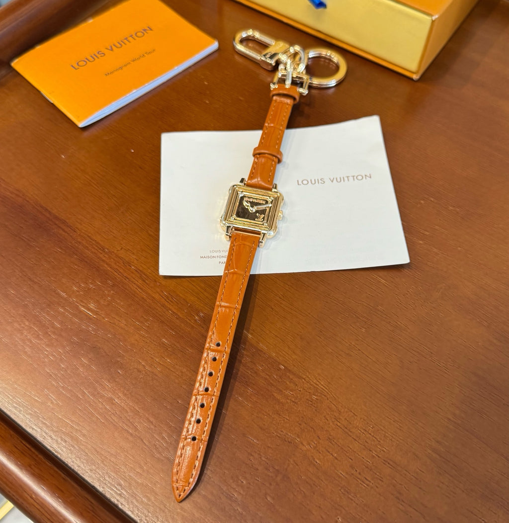 LOUIS VUITTON Leather Bag Charm Keychain