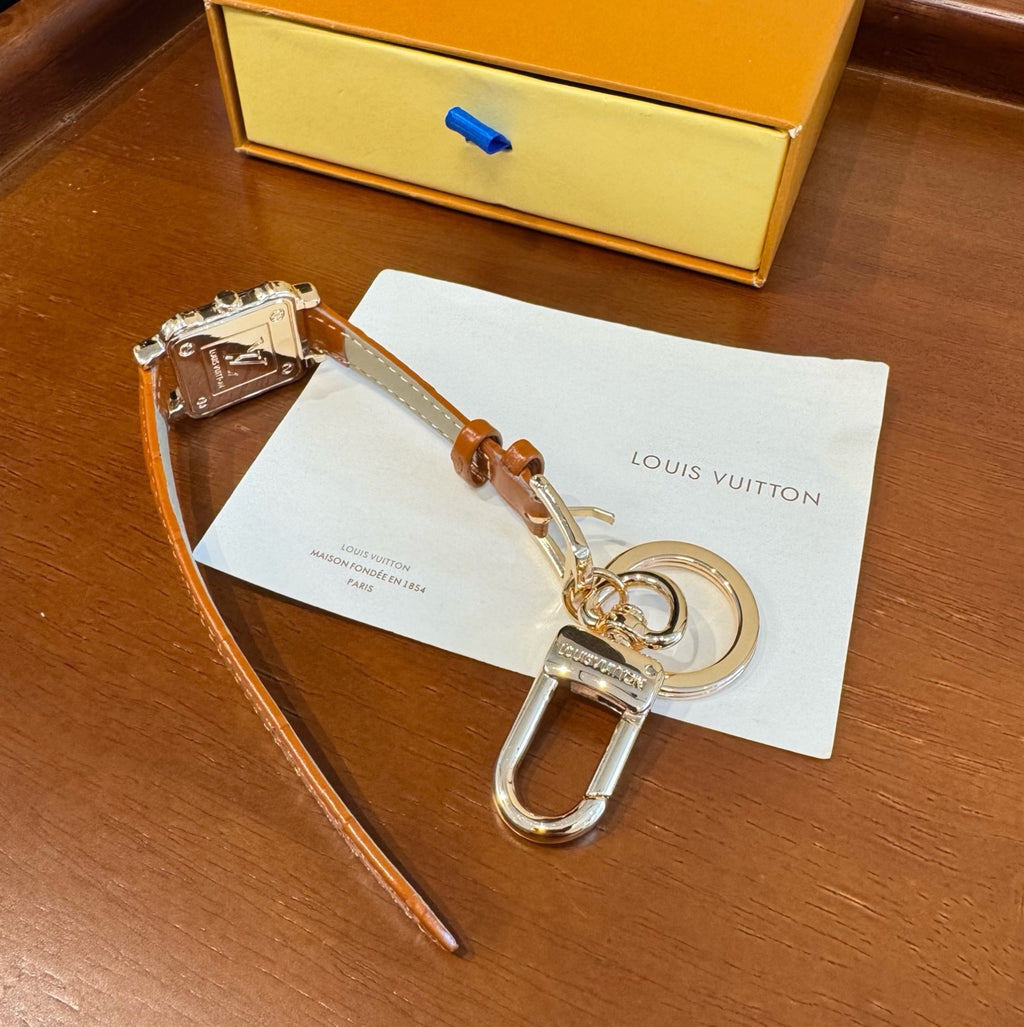 LOUIS VUITTON Leather Bag Charm Keychain