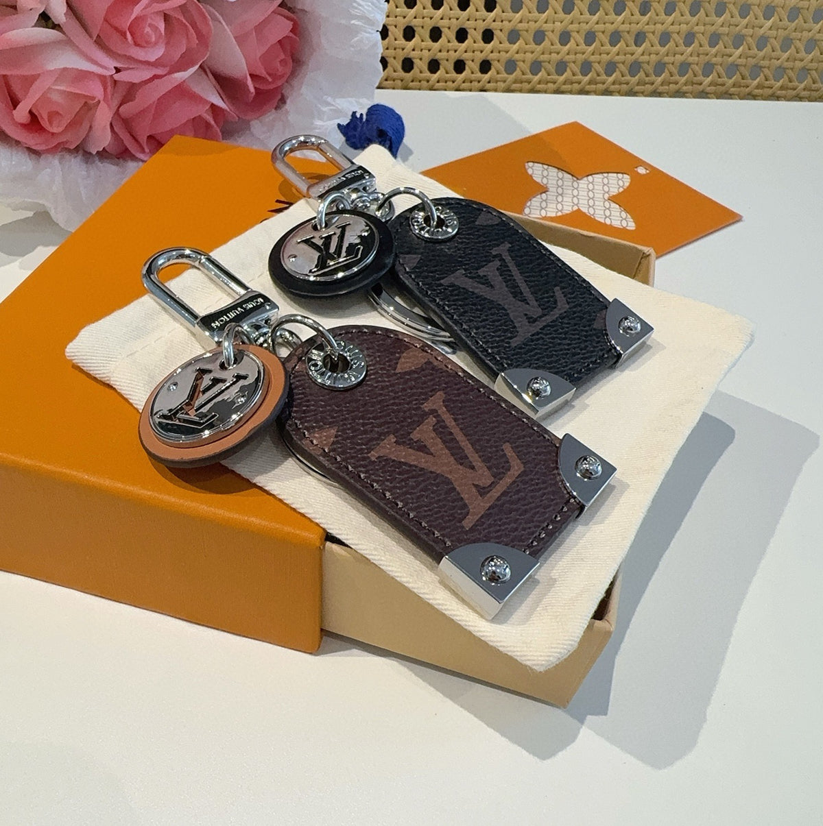 LOUIS VUITTON Logo Bag Charm Keychain