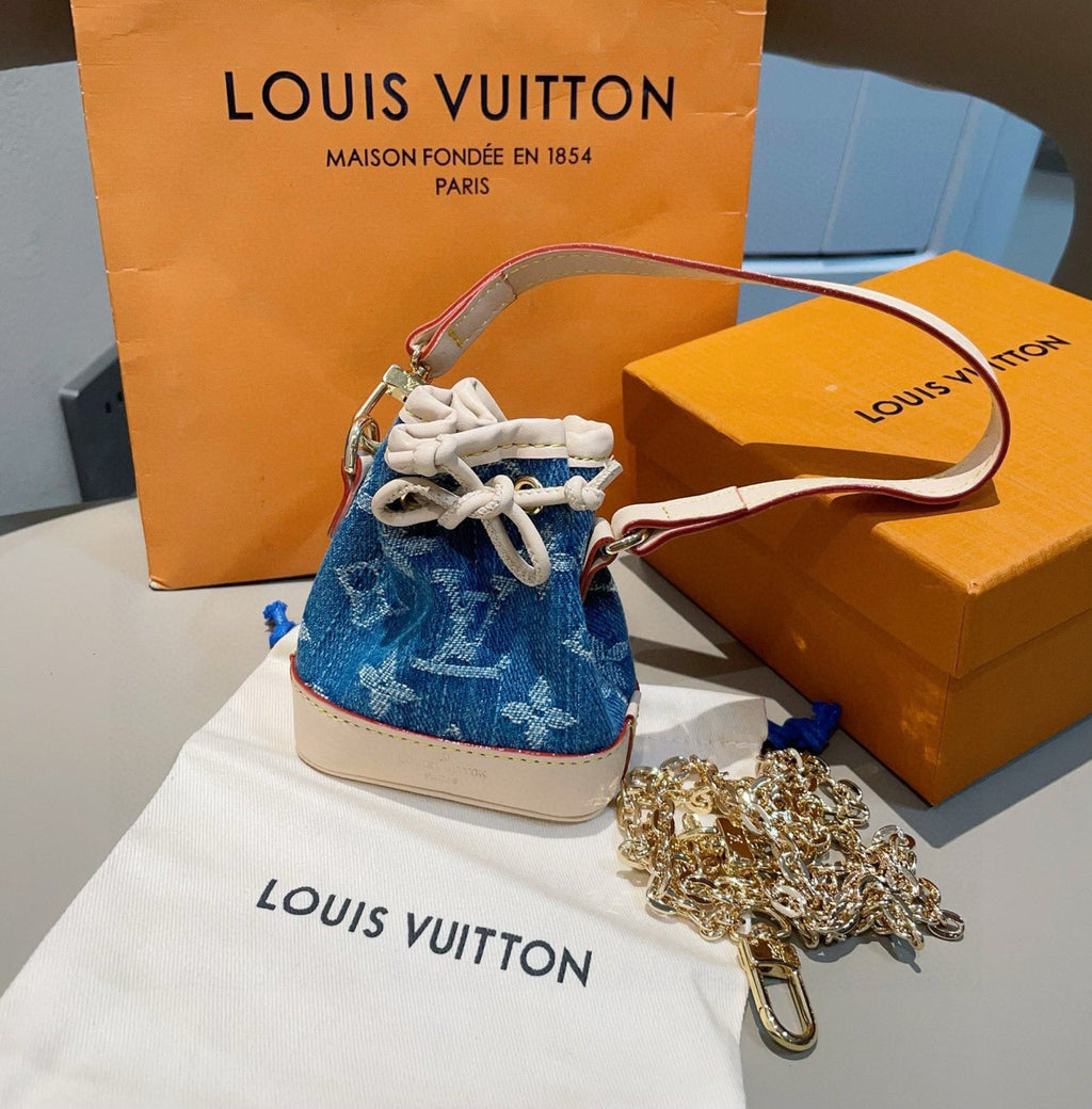 LOUIS VUITTON Denim Mini Bag Bag Charm