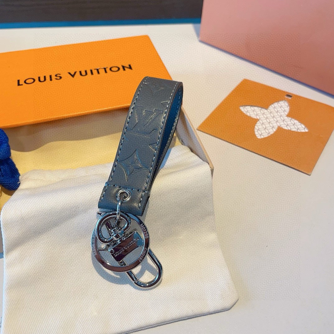 LOUIS VUITTON Canvas Metal Bag Charm Keychain