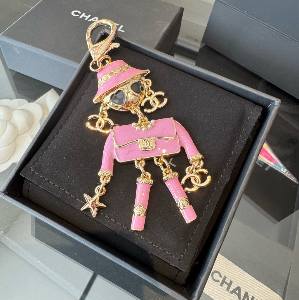 CHANEL Metal Bag Charm Keychain