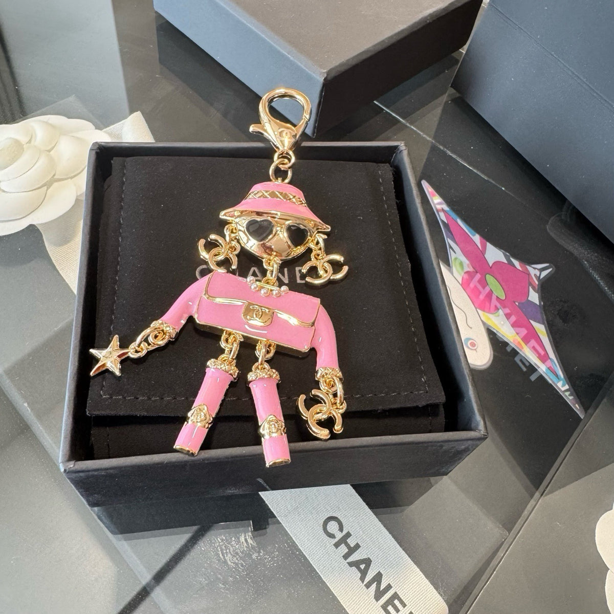 CHANEL Metal Bag Charm Keychain