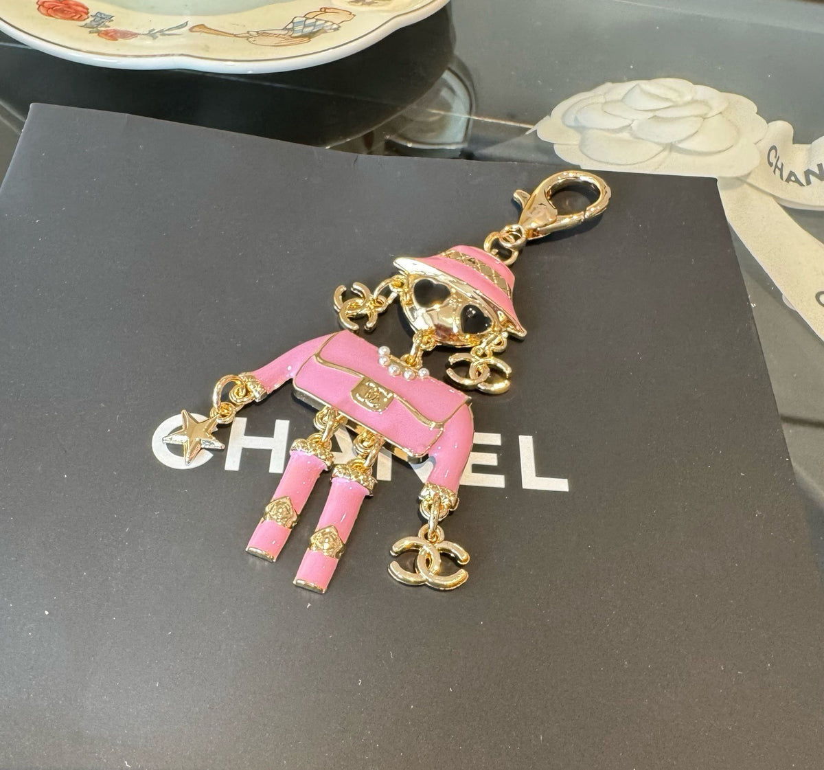 CHANEL Metal Bag Charm Keychain
