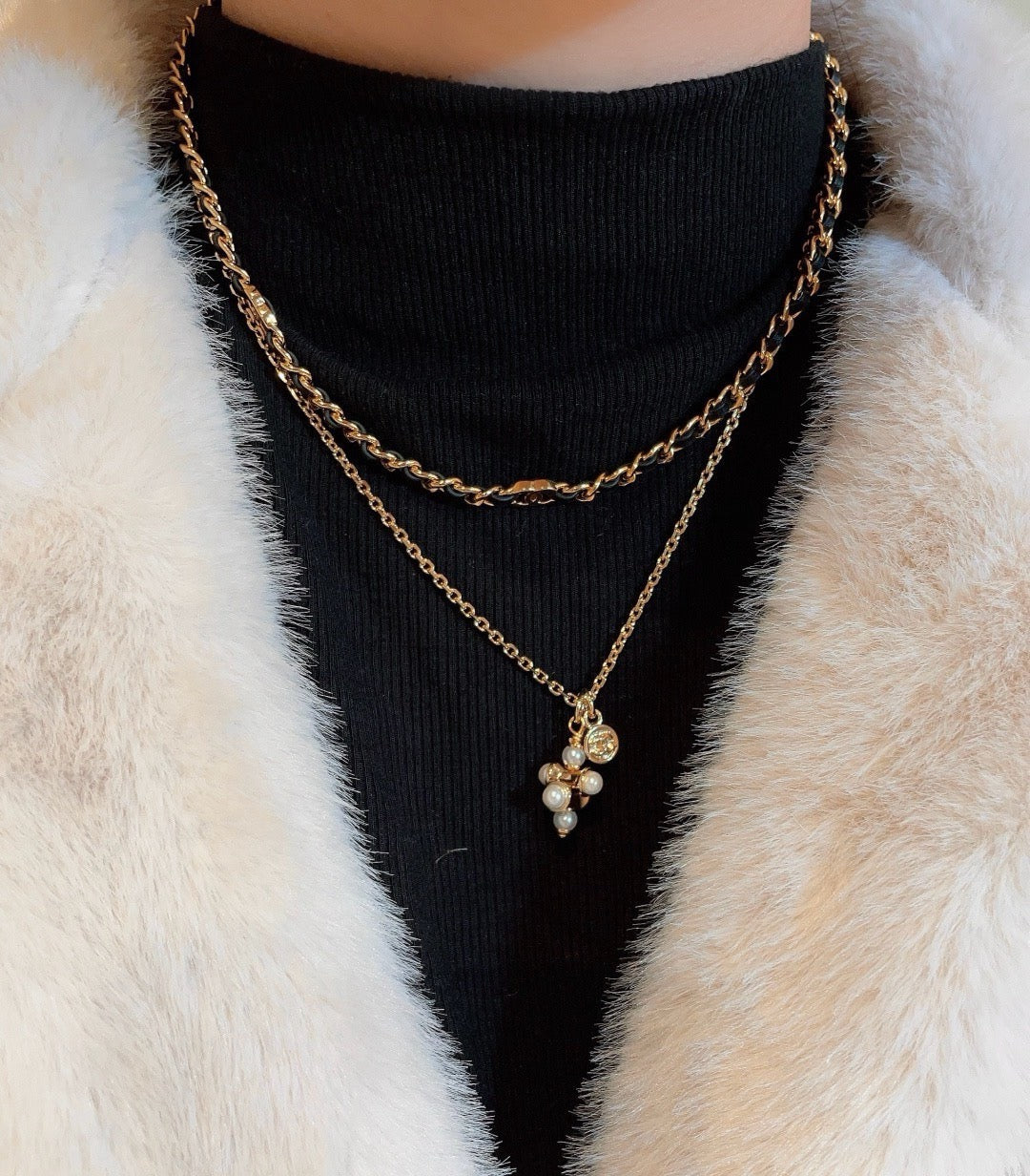 CHANEL Pearl Double-C Pendant Necklace