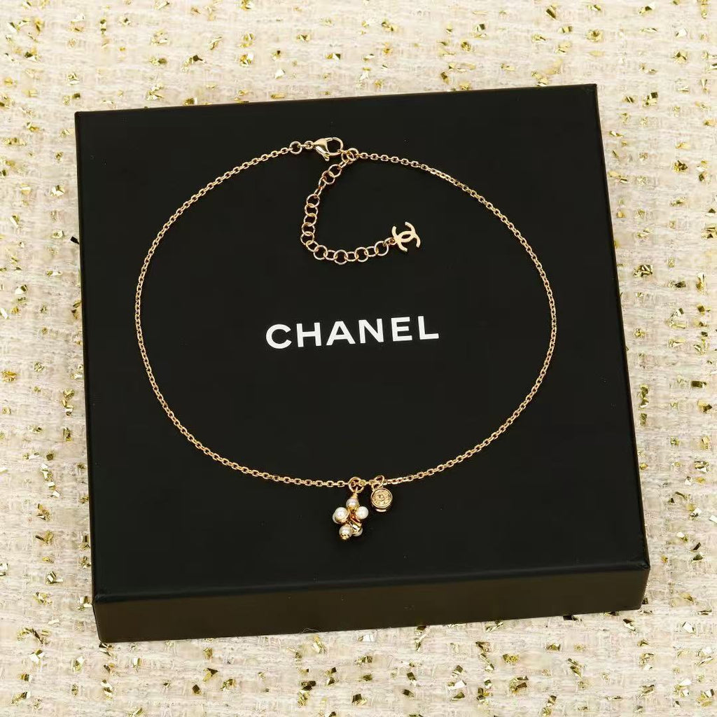 CHANEL Pearl Double-C Pendant Necklace
