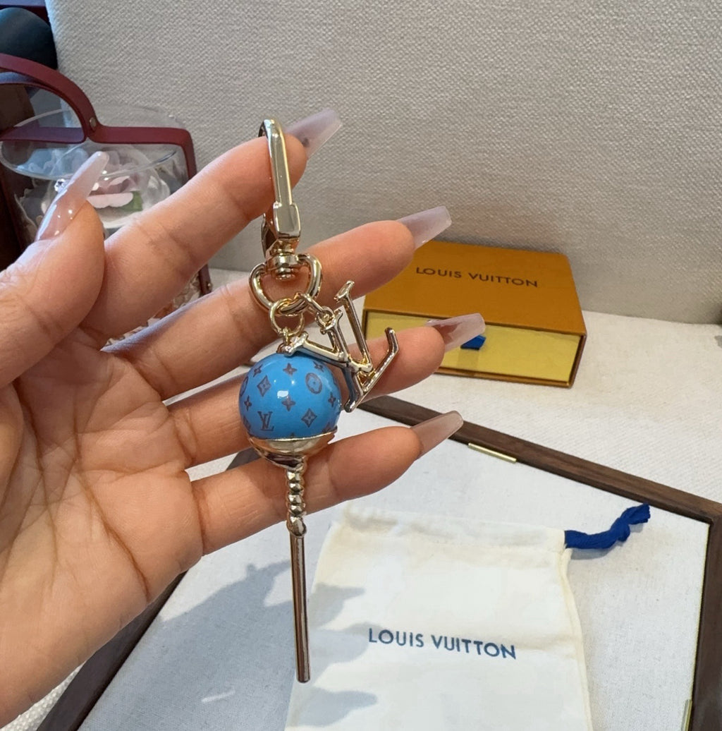 LOUIS VUITTON Canvas Logo Bag Charm Keychain