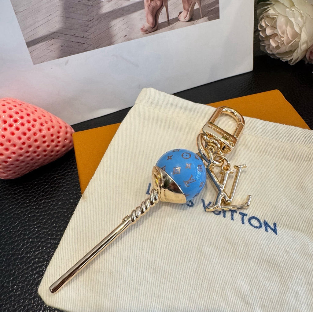 LOUIS VUITTON Canvas Logo Bag Charm Keychain