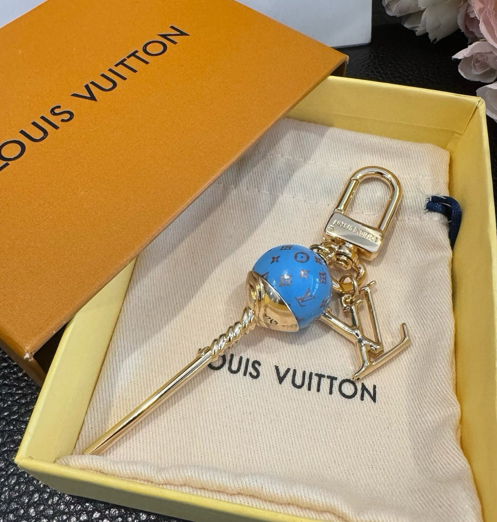 LOUIS VUITTON Canvas Logo Bag Charm Keychain