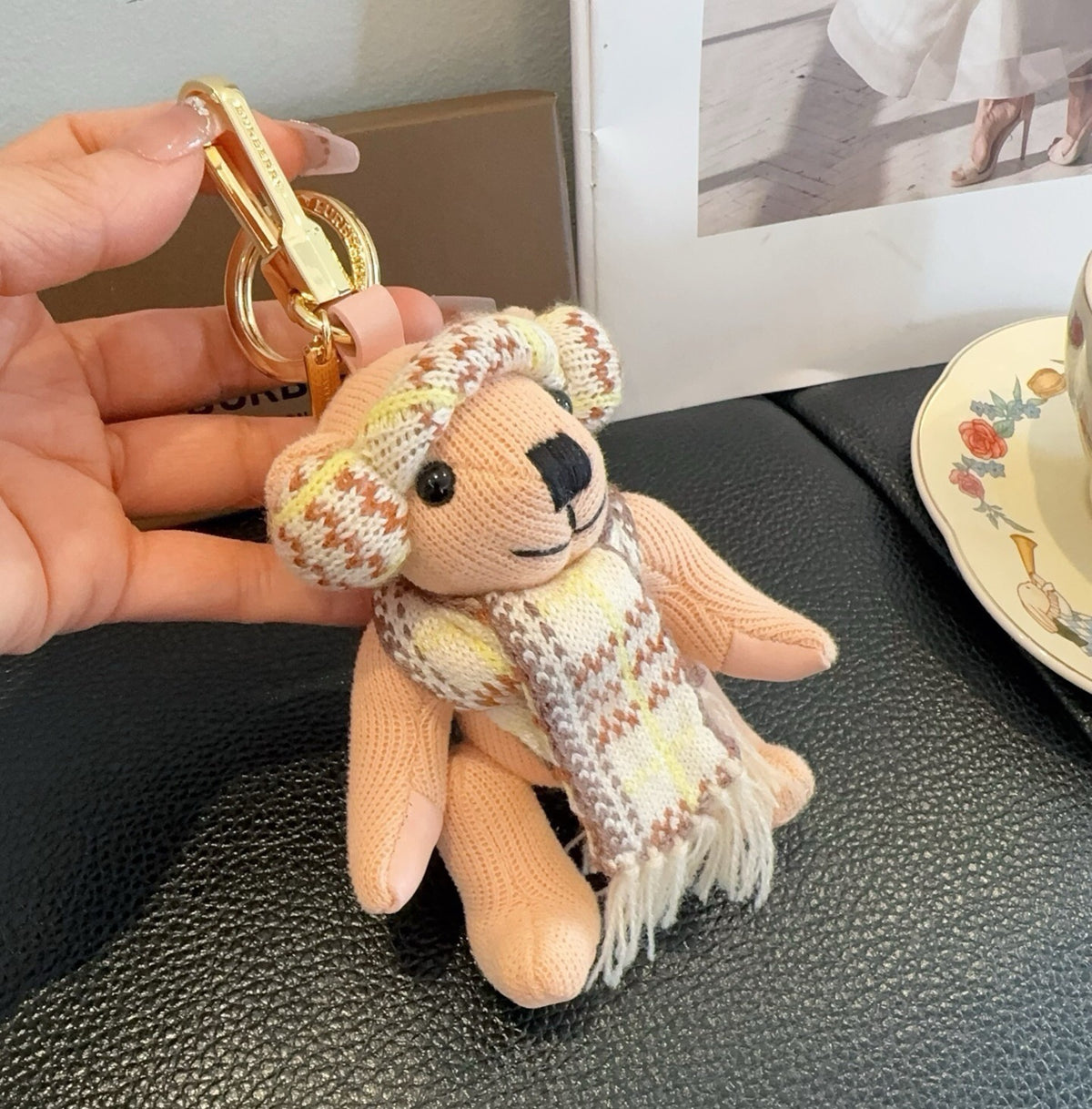 BURBERRY Metal Bag Charm Keychain