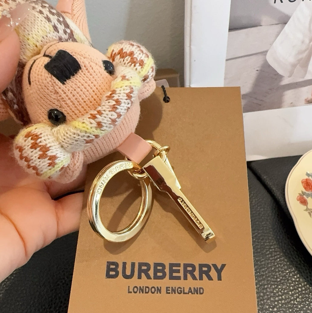 BURBERRY Metal Bag Charm Keychain