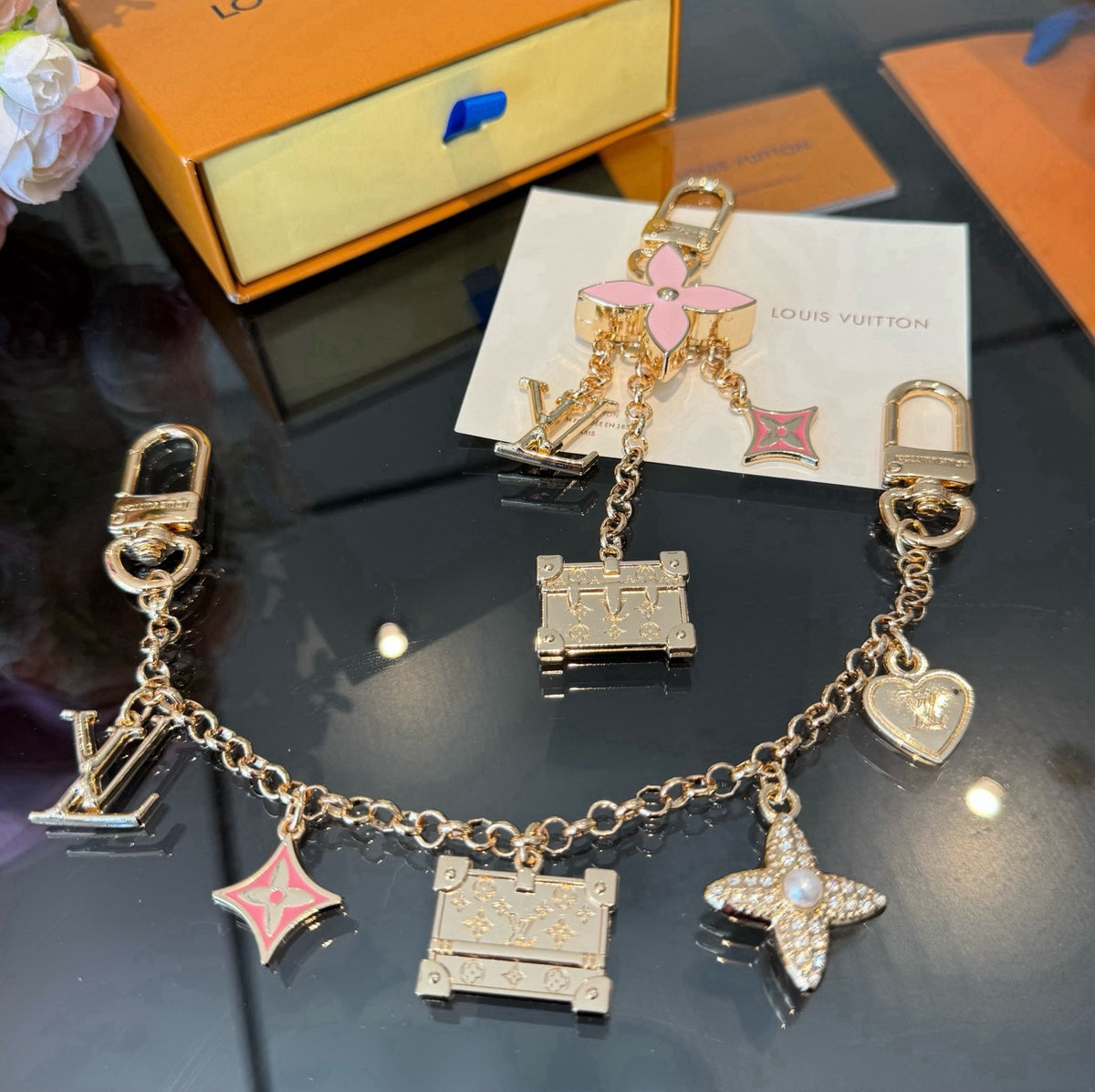 Flower Bag Charm Keychain