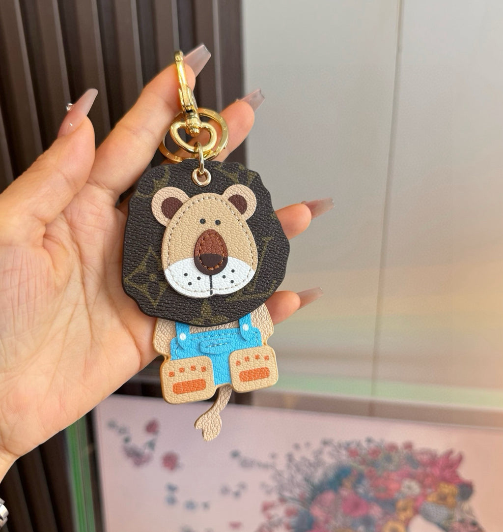 LOUIS VUITTON Canvas Metal Bag Charm Keychain