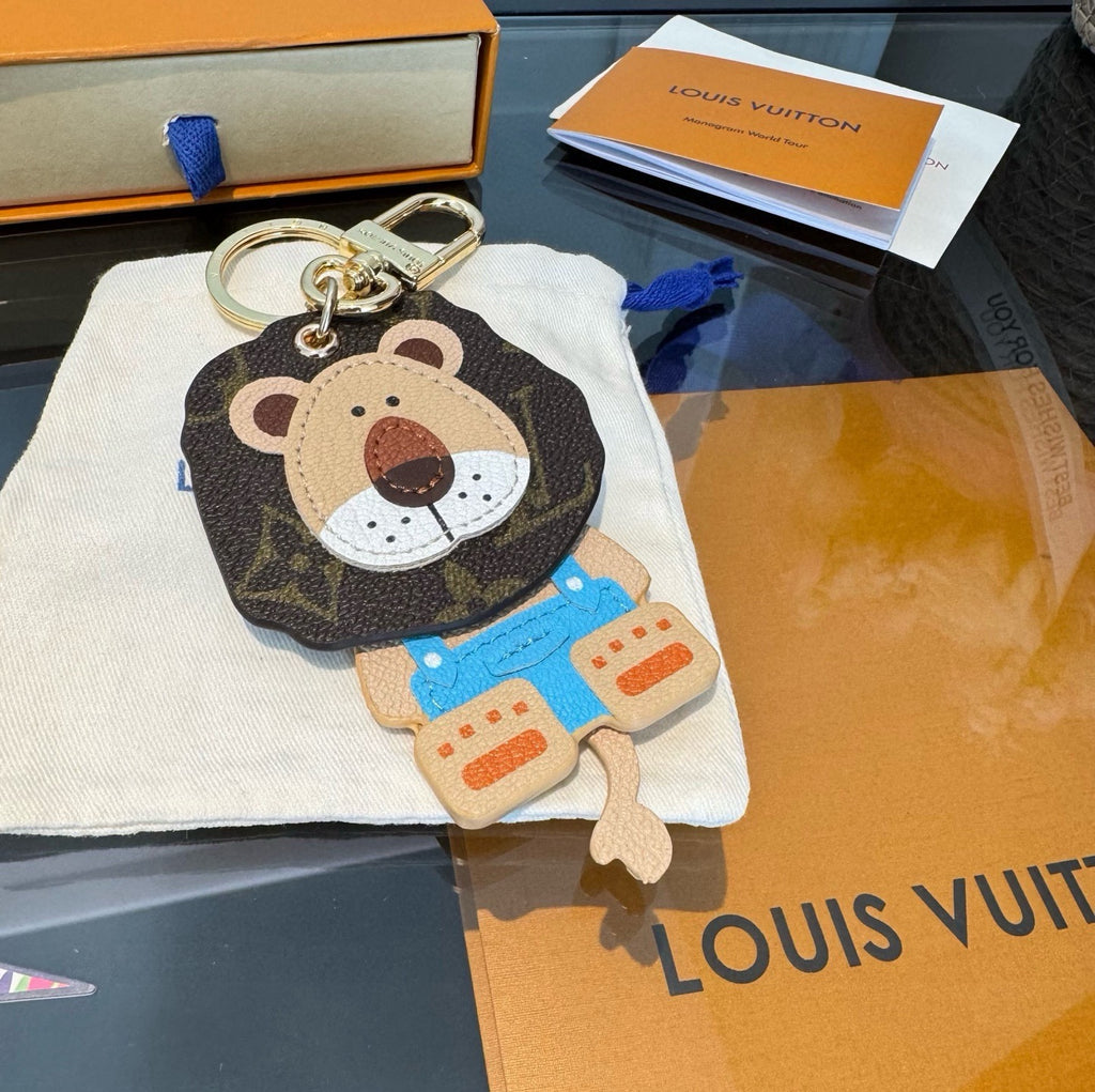 LOUIS VUITTON Canvas Metal Bag Charm Keychain