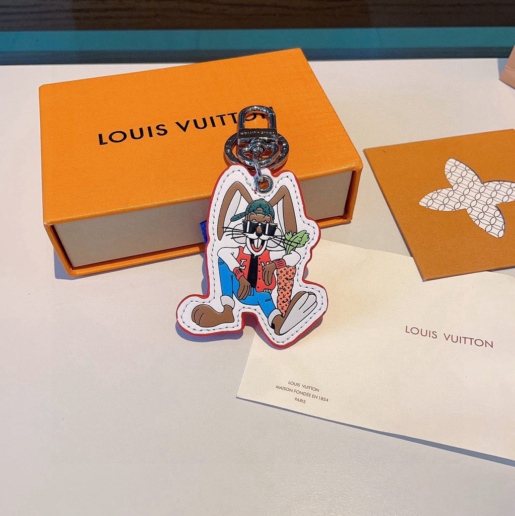 LOUIS VUITTON Metal Logo Bag Charm Keychain