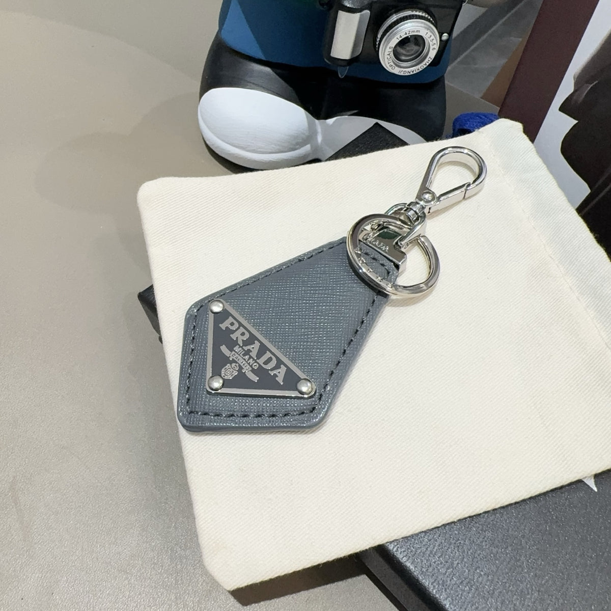 PRADA Logo Bag Charm Keychain