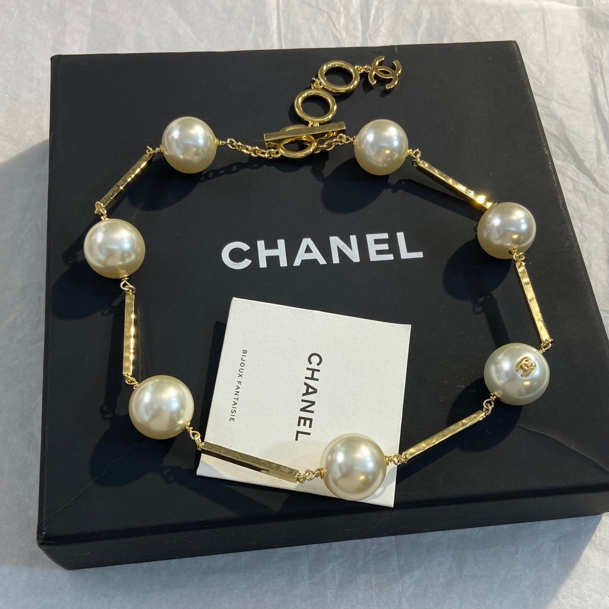 CHANEL Pearl Gold-Tone Necklace