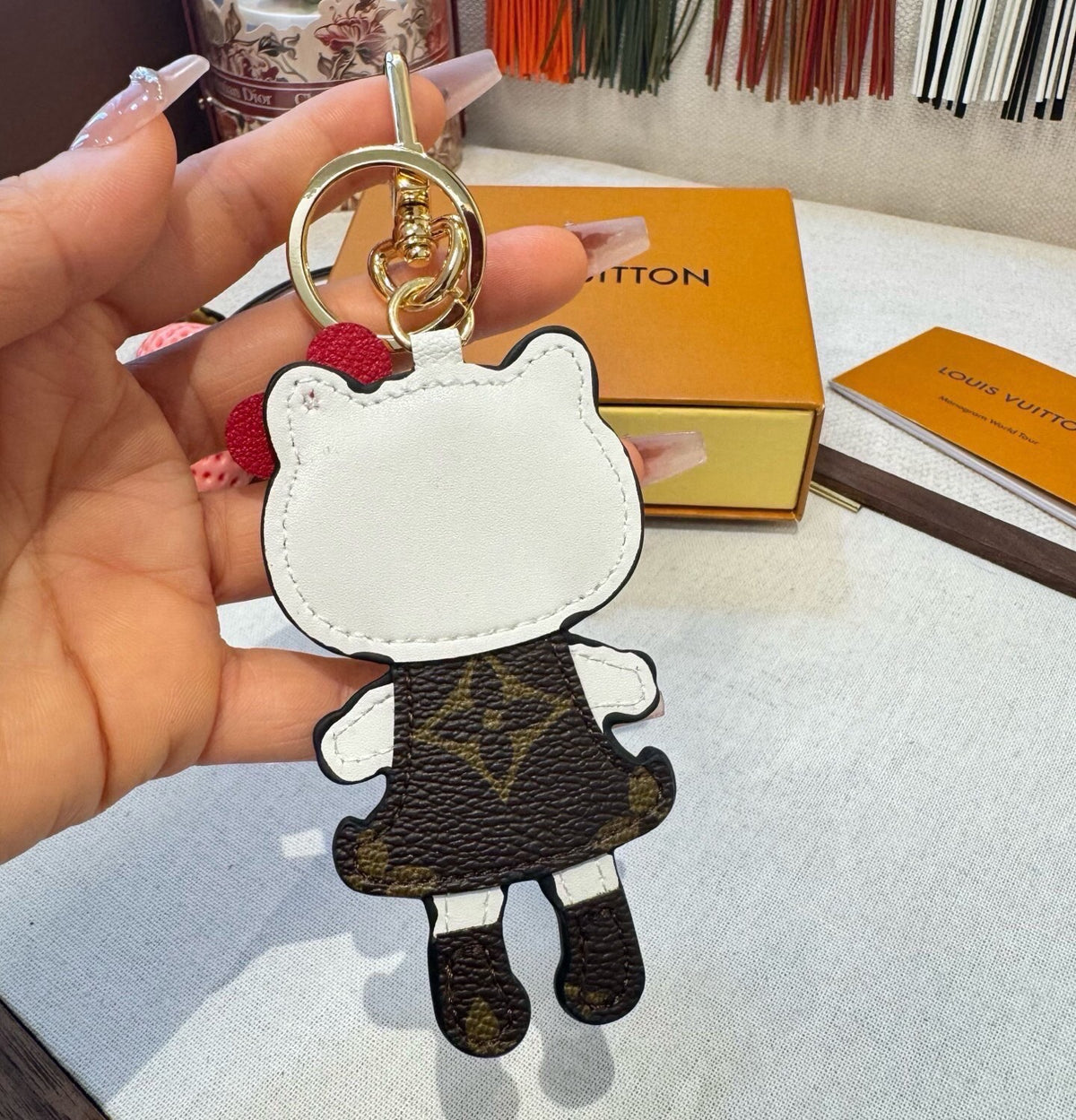 LOUIS VUITTON Metal Logo Bag Charm Keychain