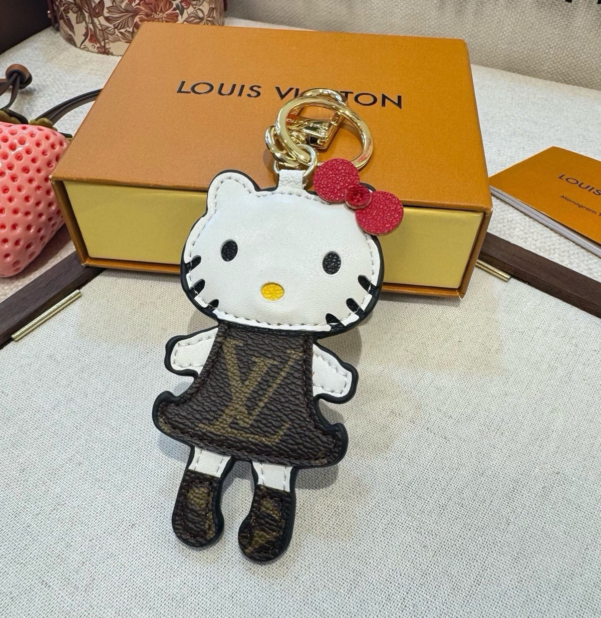 LOUIS VUITTON Metal Logo Bag Charm Keychain
