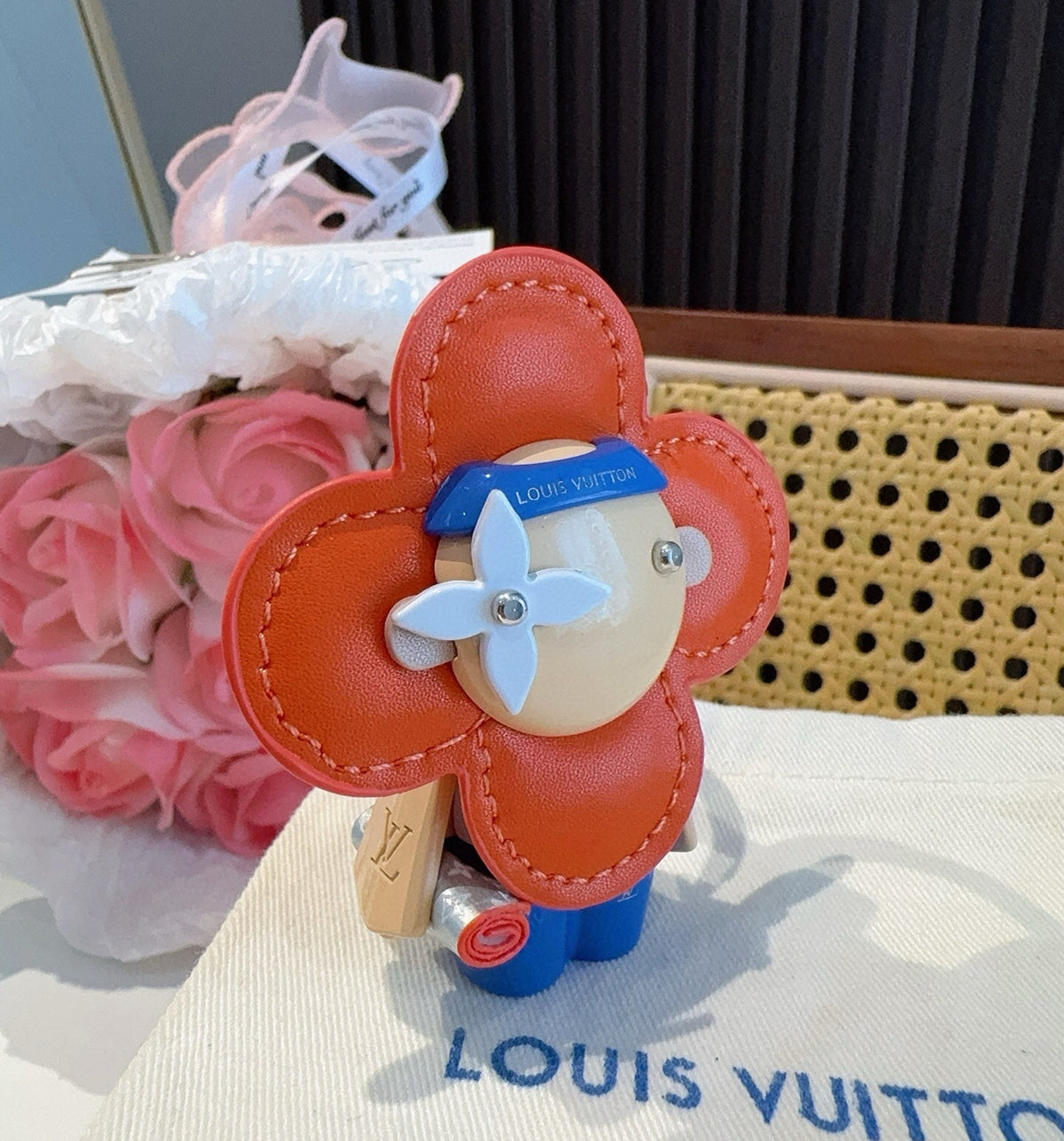 LOUIS VUITTON Metal Logo Bag Charm Keychain