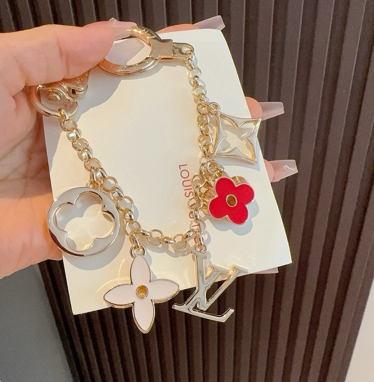LOUIS VUITTON Canvas Bag Charm Keychain