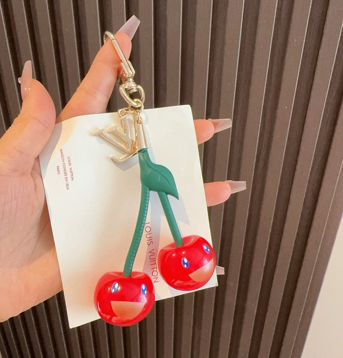 LOUIS VUITTON M02476 Metal Logo Bag Charm Keychain