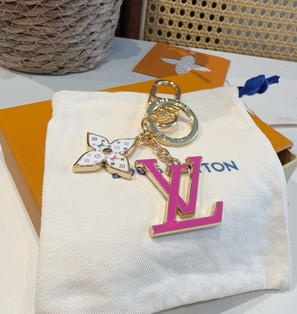 LOUIS VUITTON Canvas Metal Bag Charm Keychain