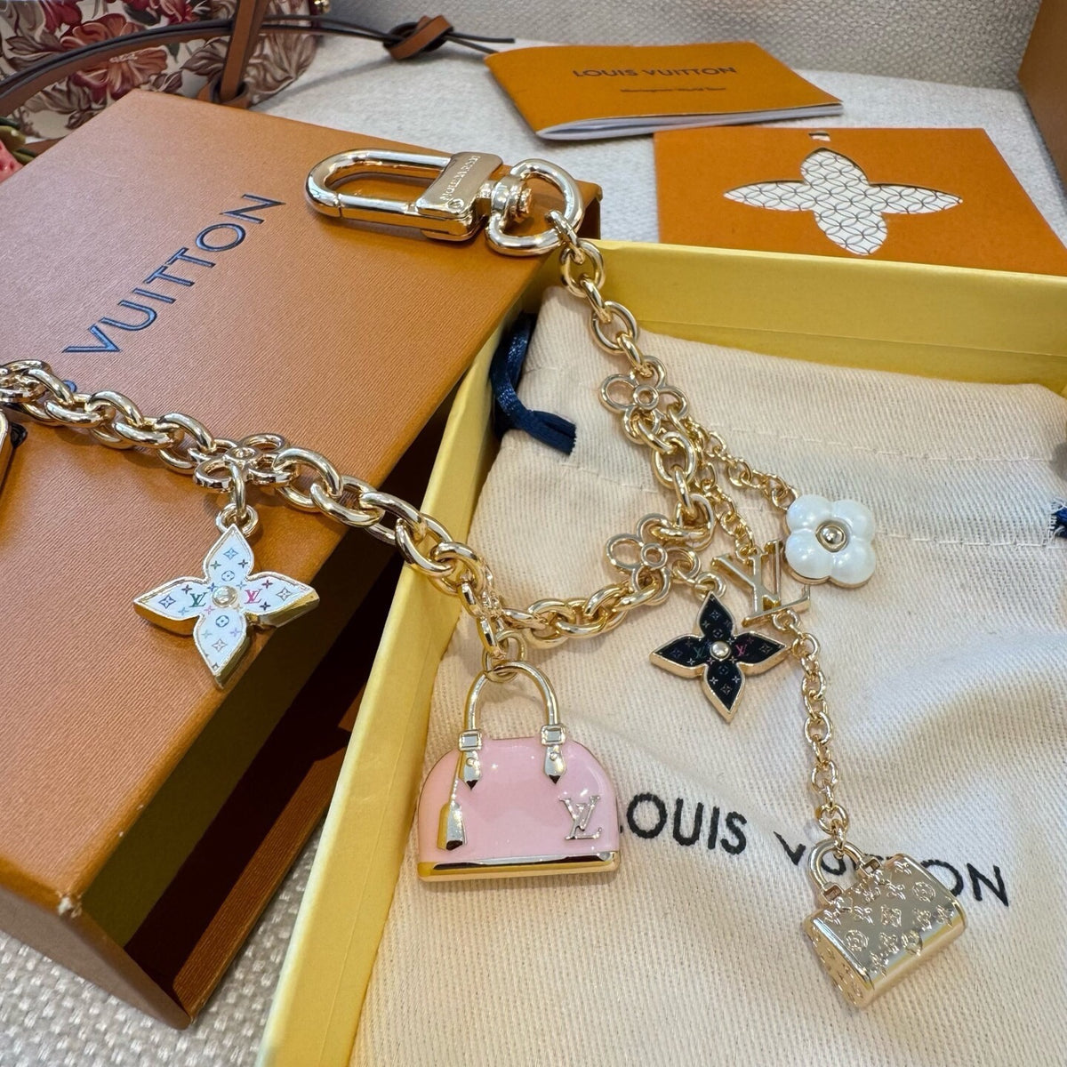 LOUIS VUITTON Metal Bag Charm Keychain