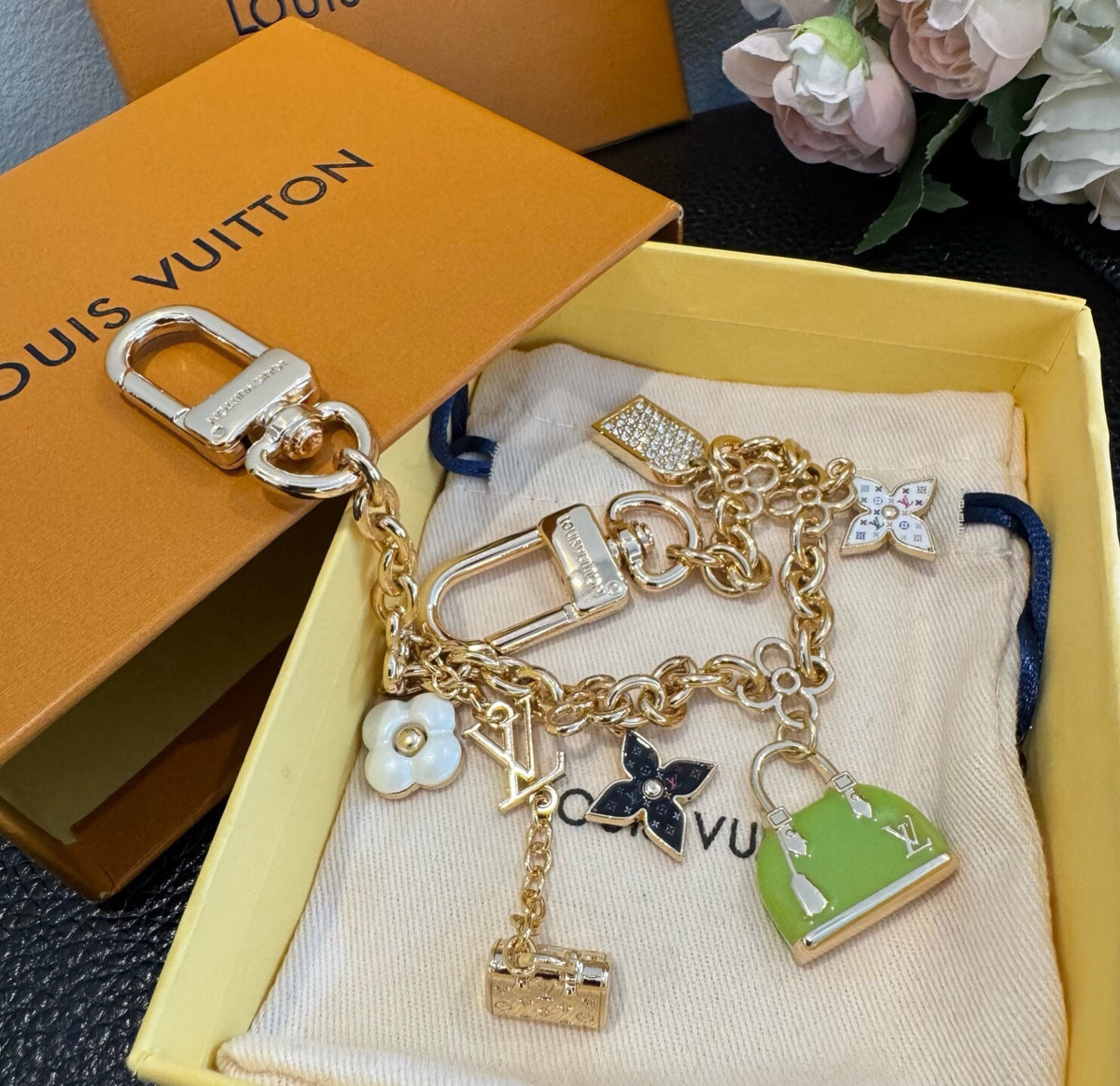 LOUIS VUITTON Metal Bag Charm Keychain