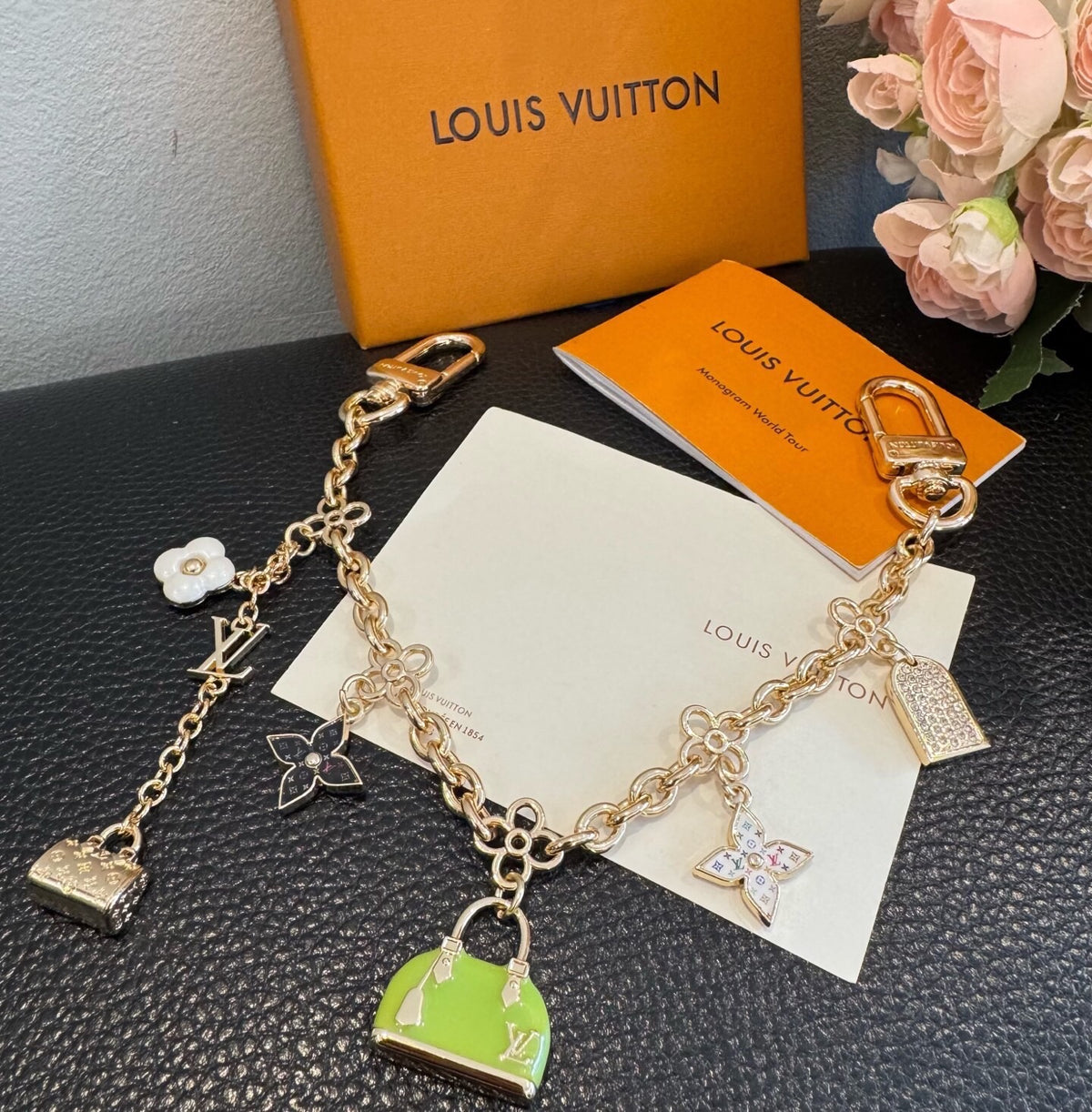 LOUIS VUITTON Metal Bag Charm Keychain