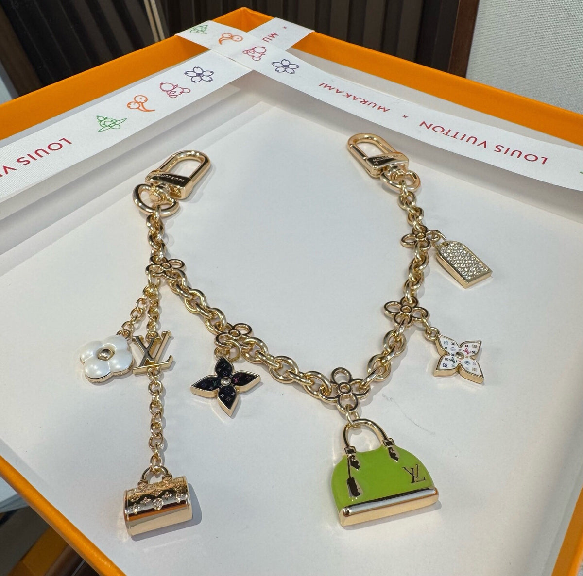 LOUIS VUITTON Metal Bag Charm Keychain
