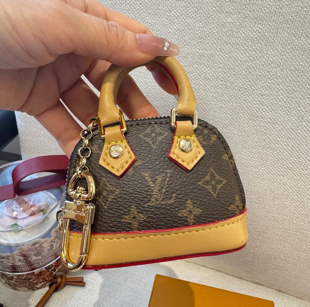 LOUIS VUITTON Canvas Metal Mini Bag Bag Charm