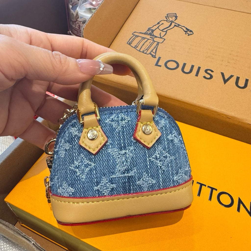 LOUIS VUITTON Canvas Metal Mini Bag Bag Charm