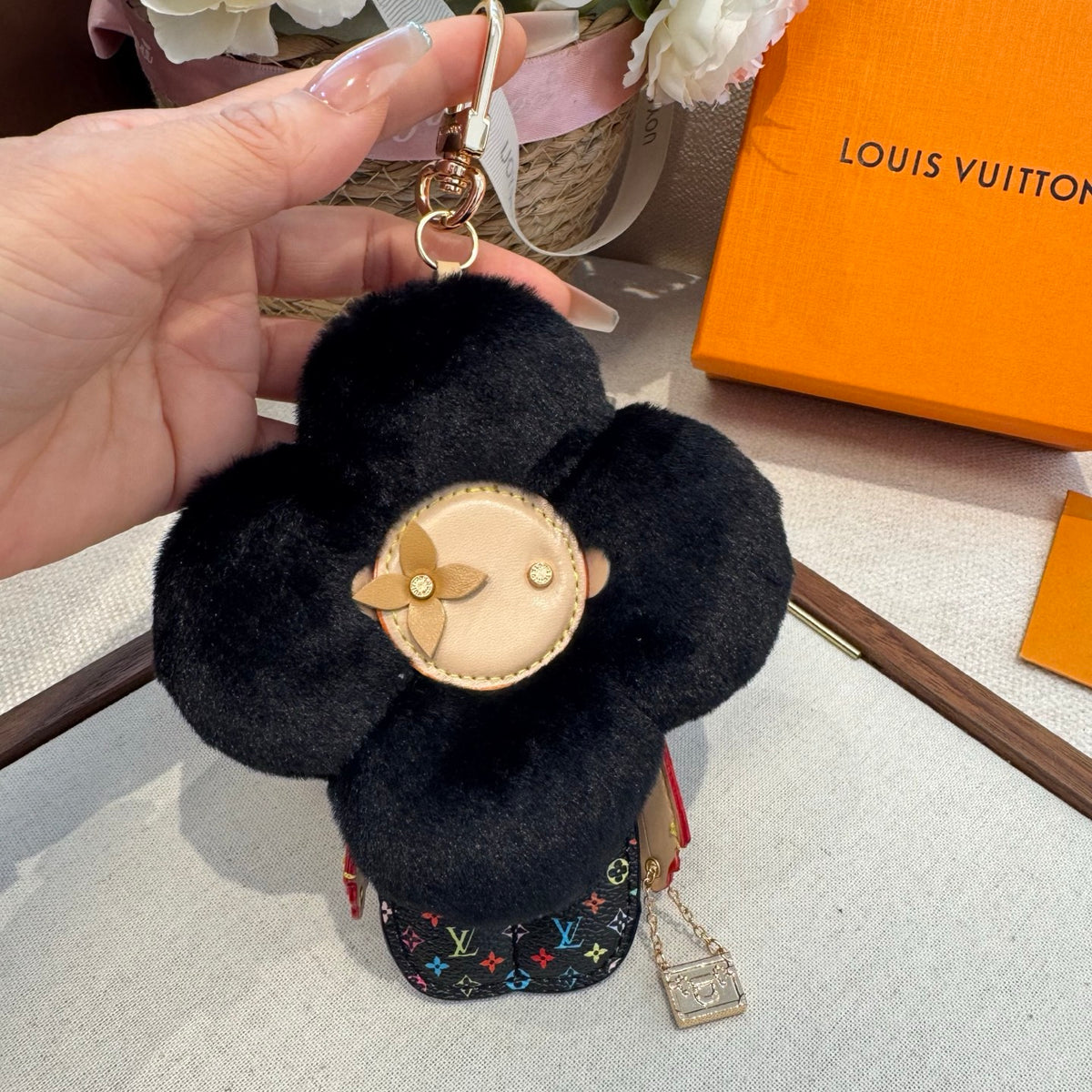 Faux Fur Bag Charm Keychain