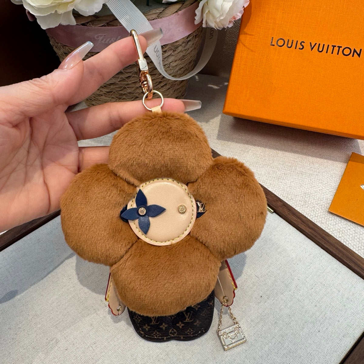 Faux Fur Bag Charm Keychain
