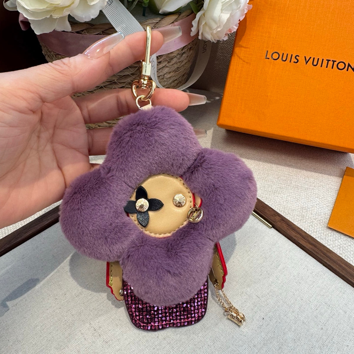 Faux Fur Bag Charm Keychain