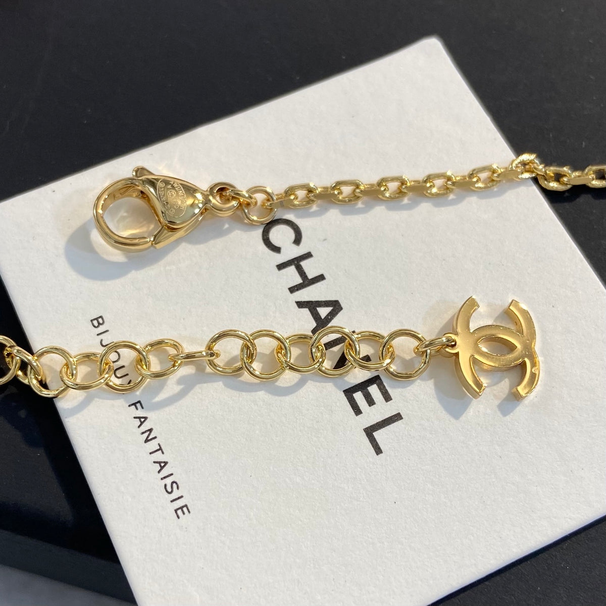CHANEL Enamel Double-C Vintage Necklace