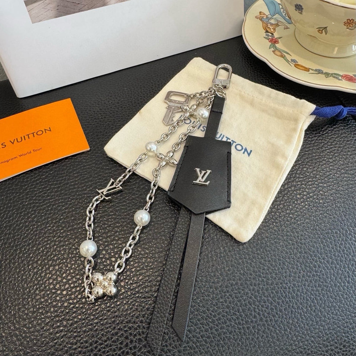 LOUIS VUITTON Logo Bag Charm Keychain
