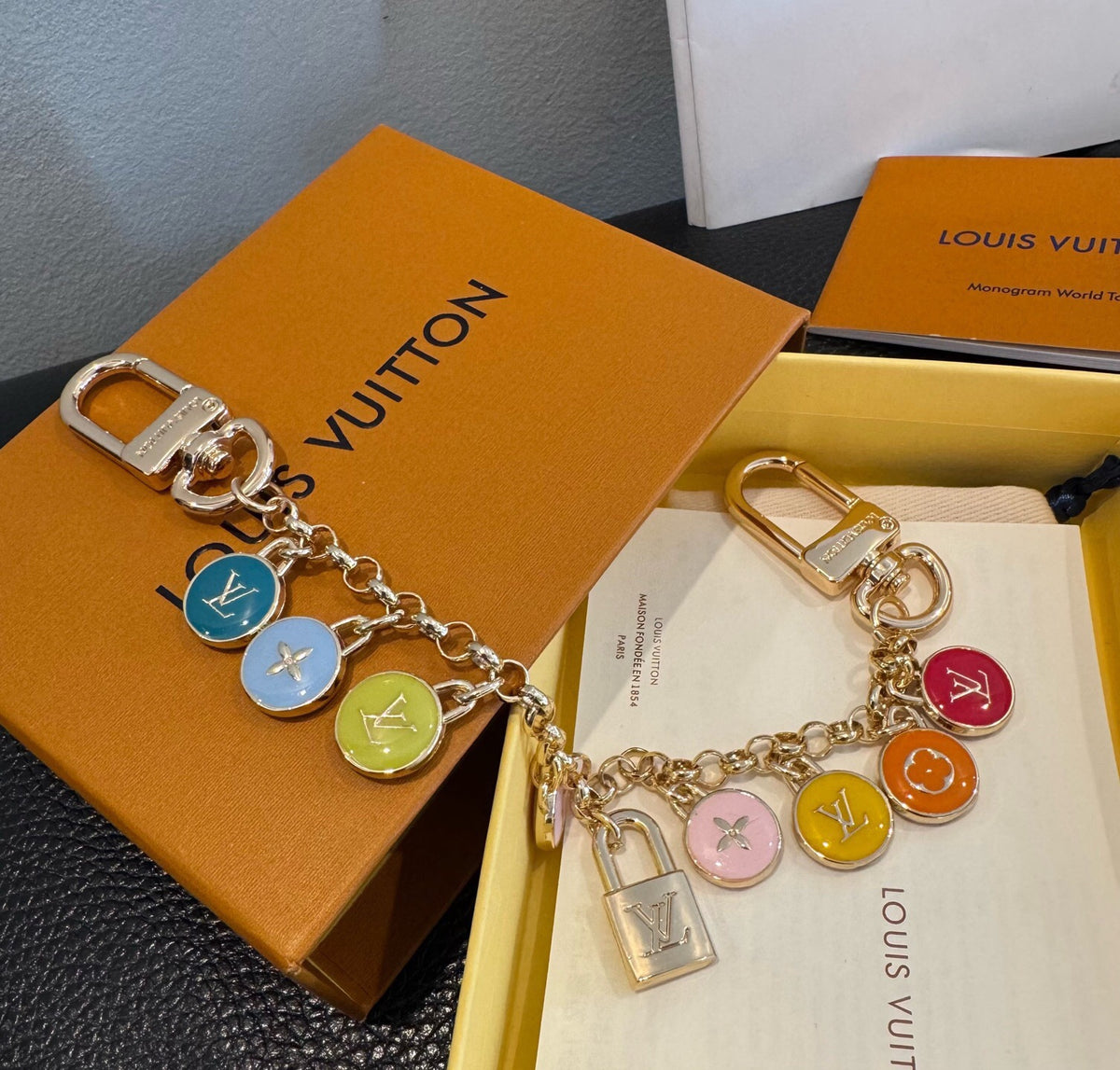 LOUIS VUITTON Metal Bag Charm Keychain
