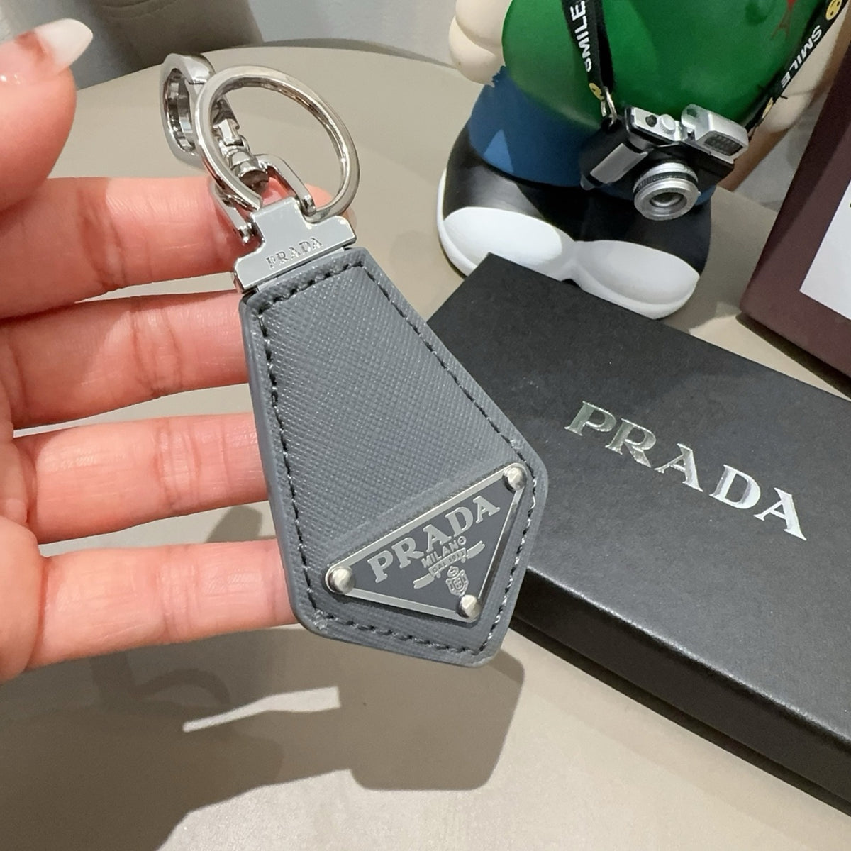 PRADA Logo Bag Charm Keychain