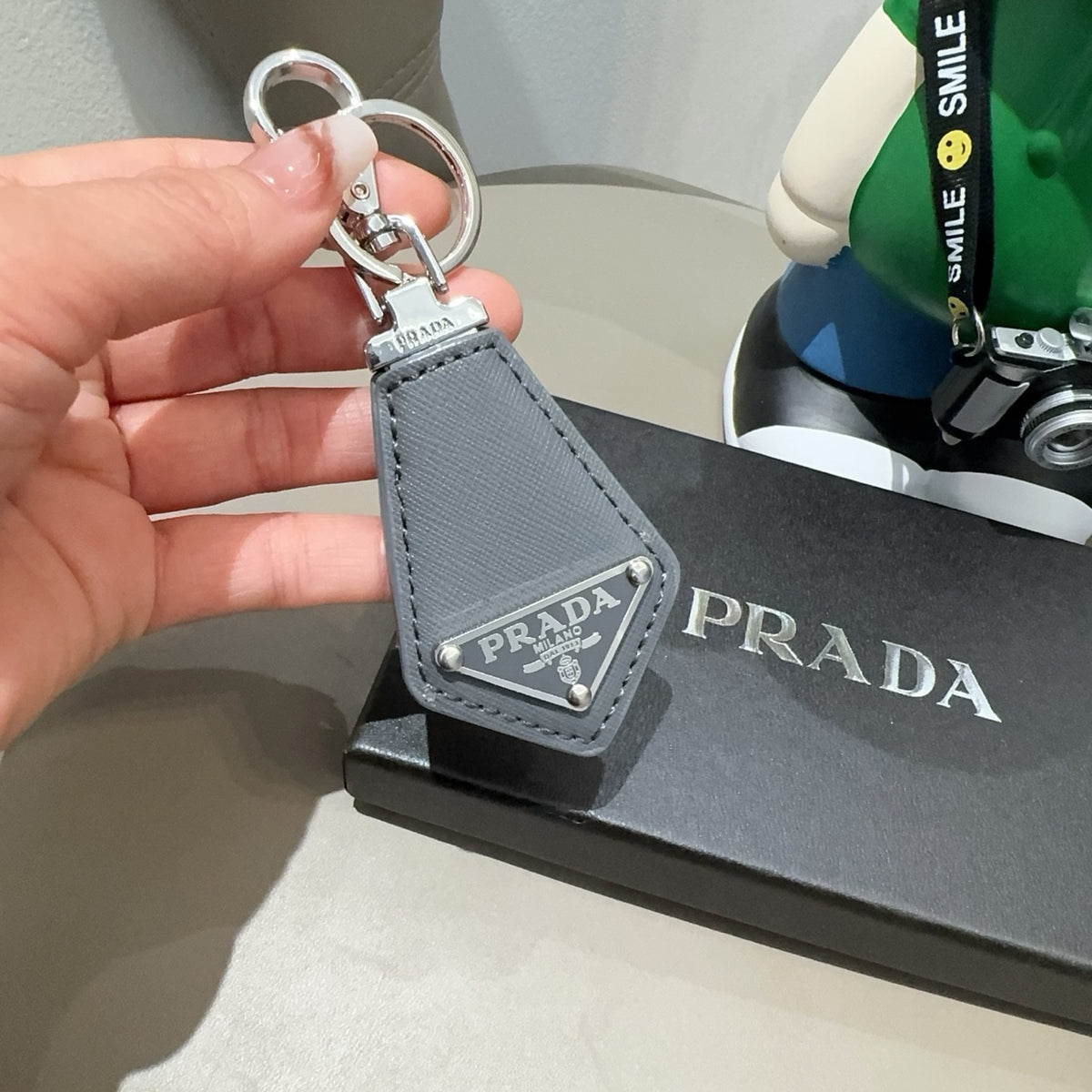 PRADA Logo Bag Charm Keychain