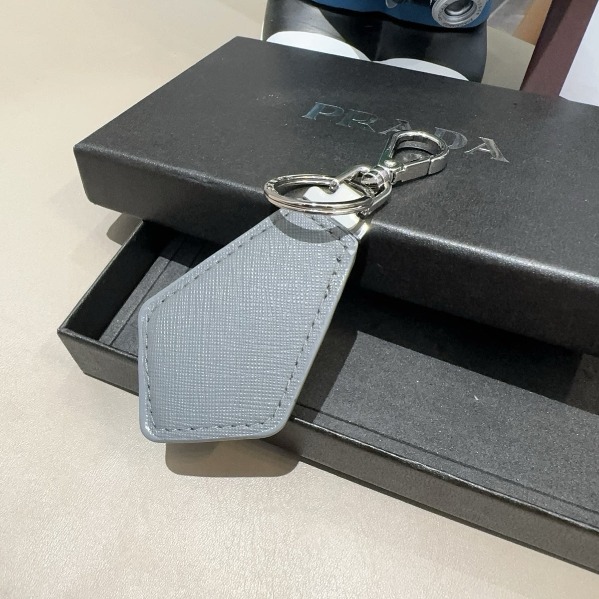 PRADA Logo Bag Charm Keychain