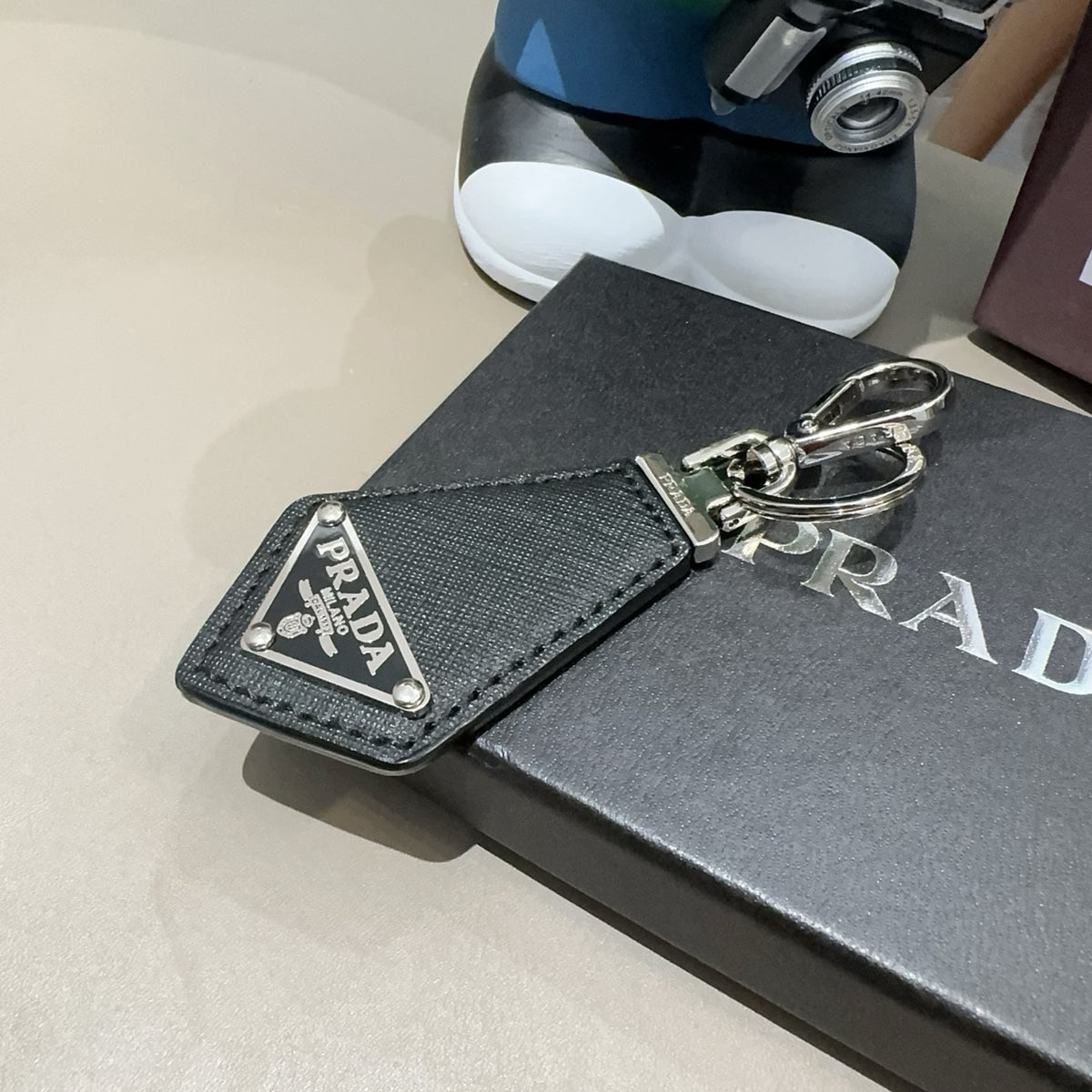PRADA Logo Bag Charm Keychain