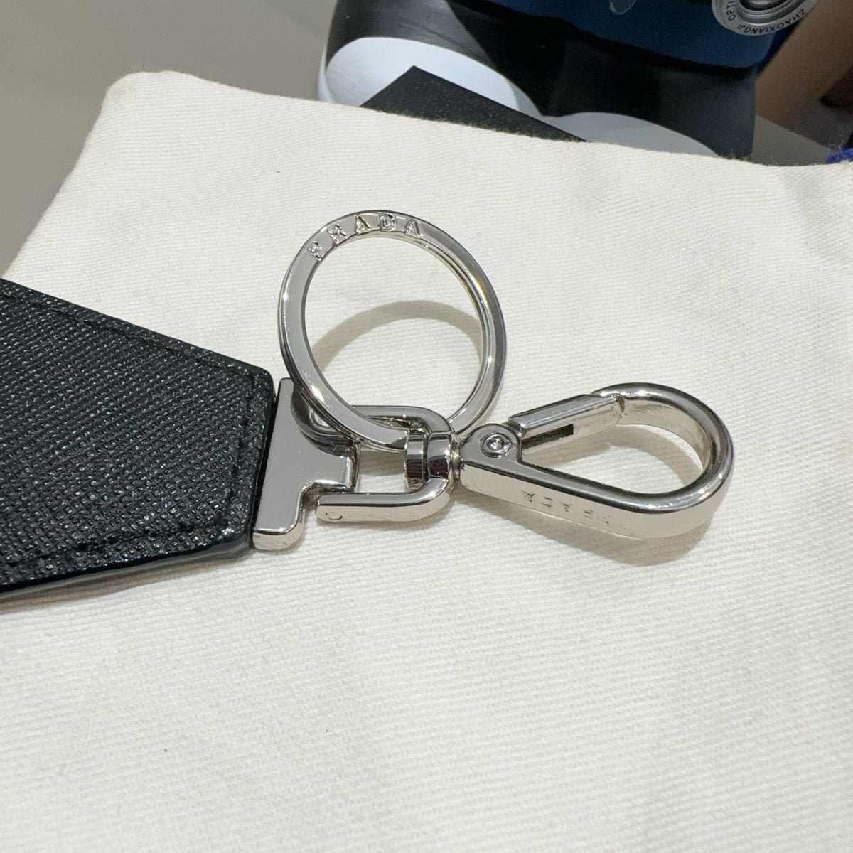 PRADA Logo Bag Charm Keychain