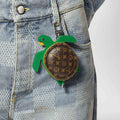 LOUIS VUITTON Leather Canvas Bag Charm Keychain
