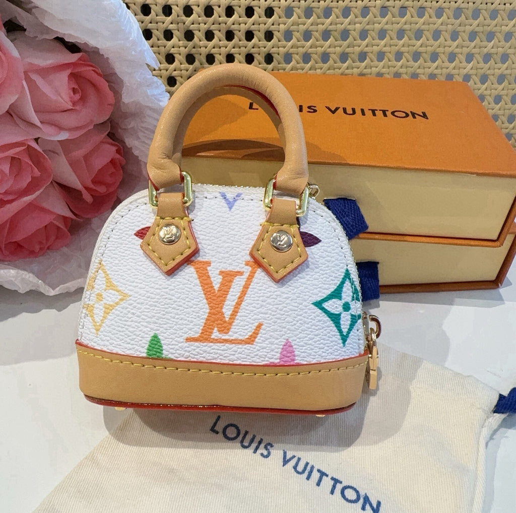 LOUIS VUITTON Canvas Metal Mini Bag Bag Charm