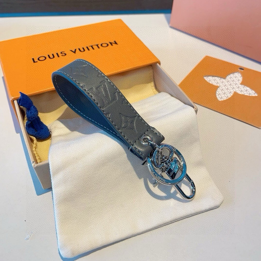 LOUIS VUITTON Canvas Metal Bag Charm Keychain