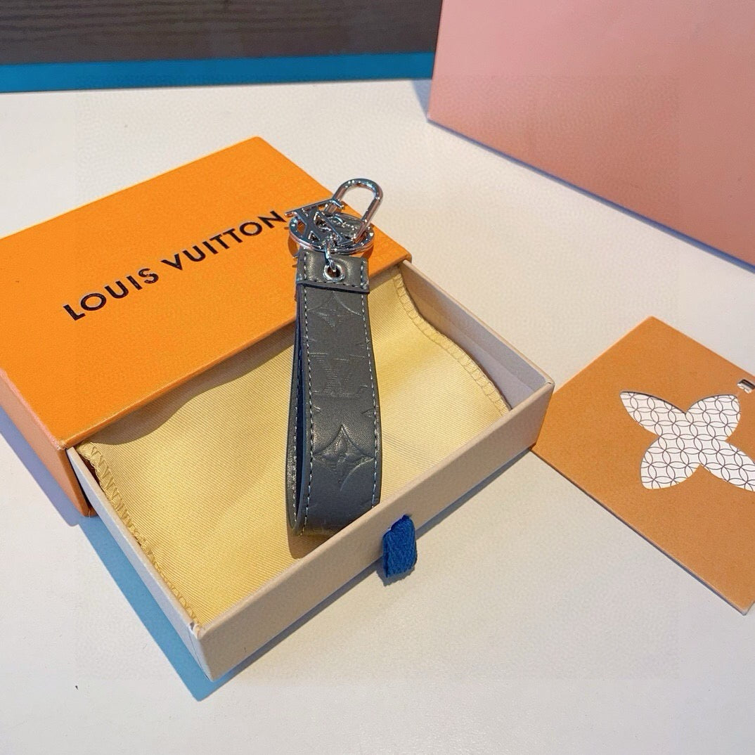 LOUIS VUITTON Canvas Metal Bag Charm Keychain